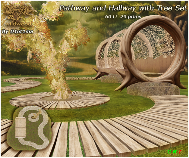 Second Life Marketplace - [WildWood] Pathway and Hallway with Tree Set
